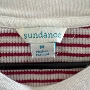 Sundance striped maroon and white long sleeved top